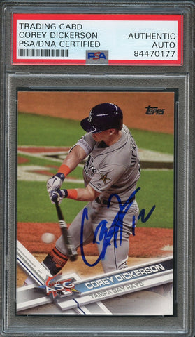 2017 Topps Update Series #US157 Corey Dickerson Signed Card PSA Slabbed Auto Rays