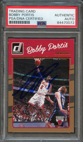 2016-17 Donruss #14 Bobby Portis Signed Card AUTO PSA Slabbed Bulls