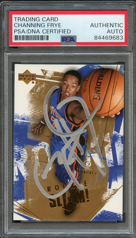 2005-06 Upper Deck Slam #105 Channing Frye Signed Card AUTO PSA Slabbed RC Knicks