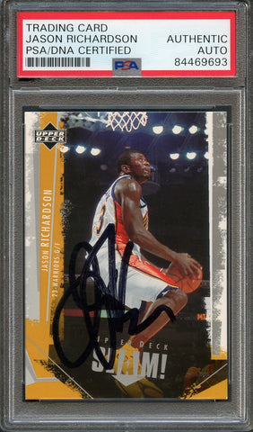 2005 Upper Deck Slam #26 Jason Richardson Signed Card AUTO PSA Slabbed Warriors