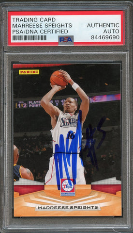 2009-10 Panini Basketball #37 Marreese Speights Signed Card AUTO PSA Slabbed 76ers