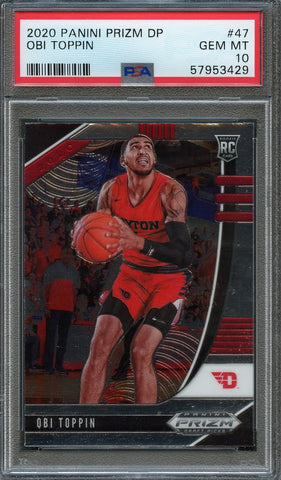 2020 Panini Prizm Draft Picks #47 Obi Toppin PSA 10 RC Knicks