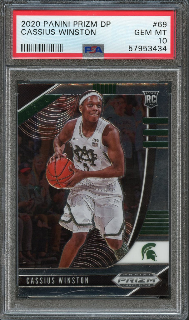 CASSIUS WINSTON PRIZM ROOKIE CARD MICHIGAN STATE RC WIZARDS 2020 PANINI  PRIZM RC