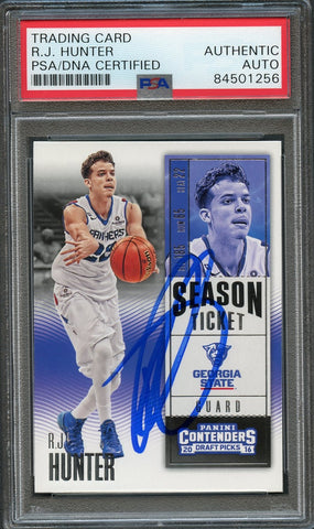 2016 Contenders Draft Picks #78 RJ HUNTER Signed Card AUTO PSA Slabbed Georgia State