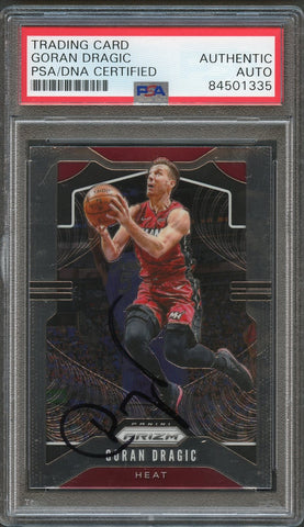 2019-20 Panini Prizm #145 Goran Dragic Signed Card AUTO PSA/DNA Slabbed Heat