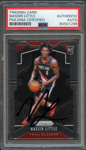 2019 Panini Prizm #269 Nassir Little Signed Rookie Card AUTO PSA Slabbed RC Blazers