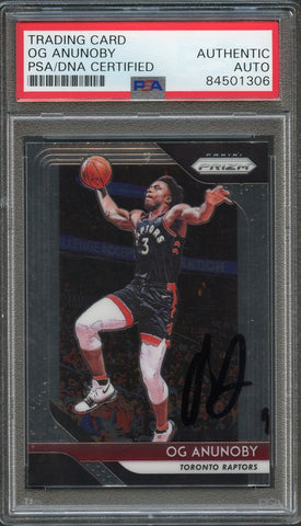 2018-19 Panini Prizm #63 Og Anunoby Signed Card AUTO PSA Slabbed Raptors