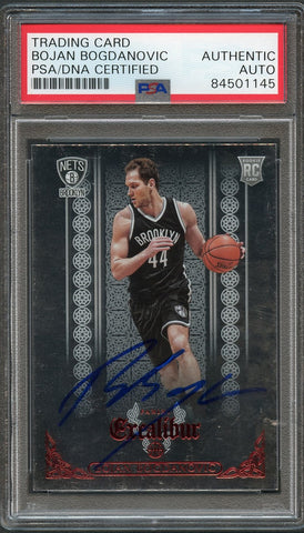 2014-15 Panini Excalibur #176 Bojan Bogdanovic Signed Card AUTO PSA Slabbed RC Nets