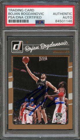 2016-17 Panini Donruss #82 Bojan Bogdanovic Signed Card AUTO PSA Slabbed Nets