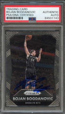 2015-16 Panini Prizm #208 Bojan Bogdanovic Signed Card AUTO PSA Slabbed Nets