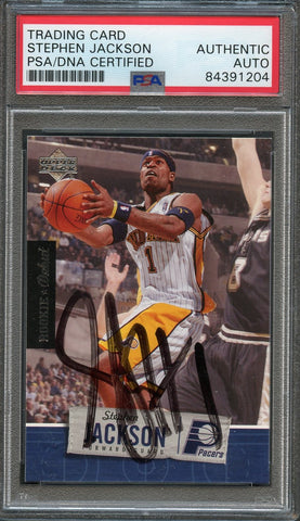 2005-06 Upper Deck Rookie Debut #36 Stephen Jackson Signed Rookie Card AUTO PSA Slabbed RC Pacers