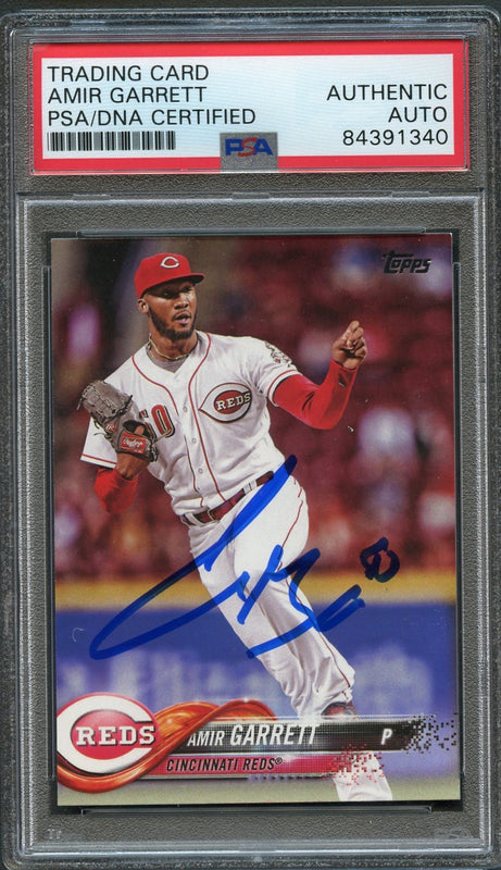 2018 Topps #14 Amir Garrett Signed Card PSA Slabbed Auto Reds