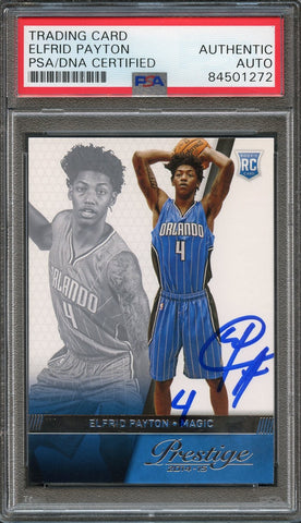 2014-15 Panini Prestige #170 Elfrid Payton Signed Card AUTO PSA/DNA Slabbed RC Magic