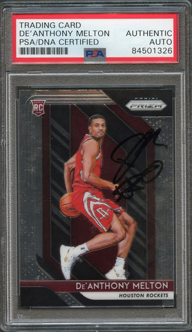 2018-19 Panini Prizm #4 De'Anthony Melton Signed Card AUTO PSA Slabbed RC Rockets