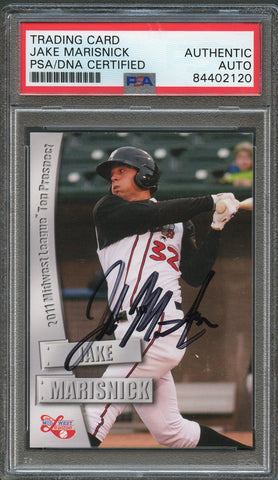 2011 Lansing Lugnuts Card Jake Marisnick Signed Card PSA Slabbed Auto Padres