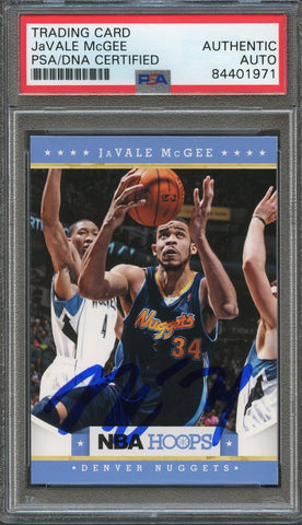 2012 NBA Hoops #112 JaVale McGee Signed AUTO PSA Slabbed Nuggets