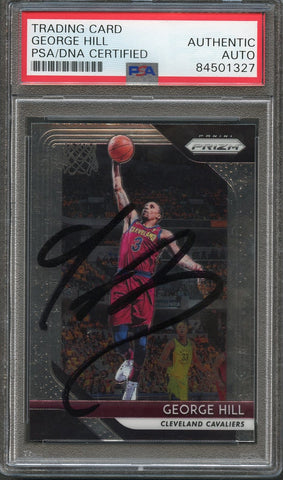 2018-19 Panini Prizm #160 George Hill Signed Card AUTO PSA/DNA Slabbed Cavaliers