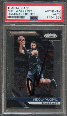 2018-19 Panini Prizm #169 Nikola Vucevic Signed Card AUTO PSA Slabbed Magic