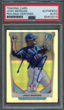 2014 BOWMAN CHROME Refractor #CDP90 JOSH MORGAN Signed Card AUTO PSA Slabbed Rangers