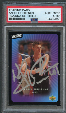 2003-04 Upper Deck Victory #97 Andrei Kirilenko Signed Card AUTO PSA Slabbed