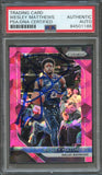 2018-19 Prizm Pink Cracked Ice #290 Wesley Matthews Signed Card AUTO PSA Slabbed Mavericks