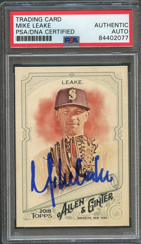2018 Allen and Ginter #288 Mike Leake Signed Card PSA Slabbed Auto Mariners