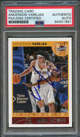 2013-14 NBA Hoops #95 Anderson Varejao Signed Card AUTO PSA Slabbed Cavaliers