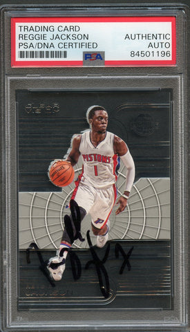 2015-16 Panini Clear Vision #72 Reggie Jackson Signed Card Auto PSA/DNA Slabbed Pistons