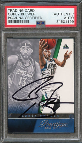 2014-15 Panini Prestige #8 Corey Brewer Signed Card AUTO PSA Slabbed Timberwolves