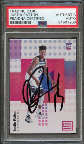 2017-18 Panini Status #104 Justin Patton AUTO card PSA Autographed Signed RC Timberwolves