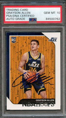 2018-19 NBA Hoops #247 Grayson Allen Signed AUTO 10 PSA Slabbed RC Jazz