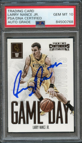 2015-16 Contenders Draft Picks #45 Larry Nance Jr. Signed Card AUTO 10 PSA Slabbed Wyoming