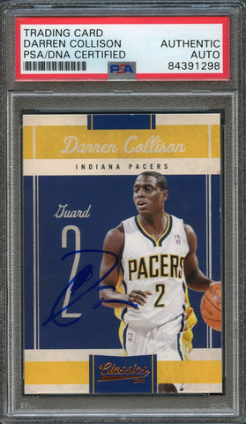 2010-11 Panini Classics #73 Darren Collison Signed Card AUTO PSA Slabbed Pacers