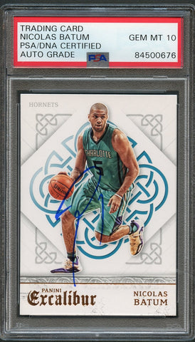 2015-16 Panini Excalibur #117 Nicolas Batum Signed Card AUTO 10 PSA Slabbed Hornets