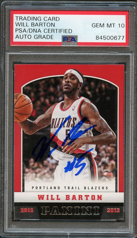 2012-13 Panini Basketball #270 Will Barton Signed Card AUTO 10 PSA Slabbed Blazers