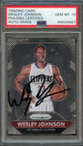 2015-16 Panini Prizm #59 Wesley Johnson Signed Card Auto 10 PSA Slabbed Clippers