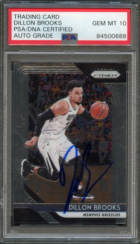 2018-19 Panini Prizm #106 Dillon Brooks Signed Card AUTO 10 PSA Slabbed Grizzlies