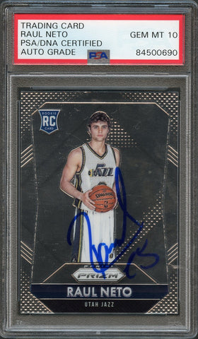 2015-16 Panini Prizm #318 Raul Neto Signed Card AUTO 10 PSA Slabbed RC Jazz