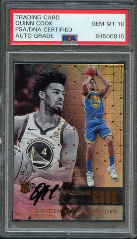 2017-18 Panini Essentials #3 QUINN COOK Signed Rookie Card AUTO 10 PSA Slabbed RC Warriors