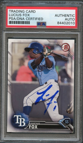 2016 Bowman Draft #BD-200 Lucius Fox Signed Card PSA Slabbed Auto Rays