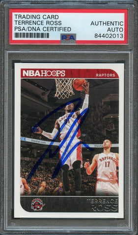 2014-15 NBA Hoops #258 Terrence Ross Signed Card AUTO PSA Slabbed Raptors