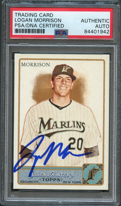 2011 Topps Allen & Ginter #21 Logan Morrison Signed Card PSA Slabbed Auto Marlins