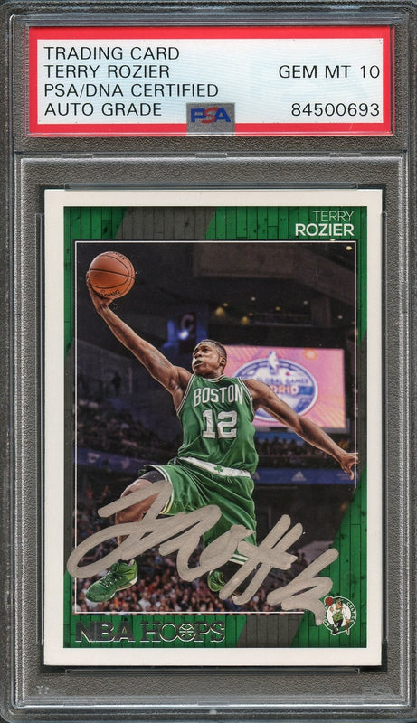 2016-17 NBA Hoops #175 Terry Rozier Signed Card AUTO 10 PSA/DNA Slabbed Celtics