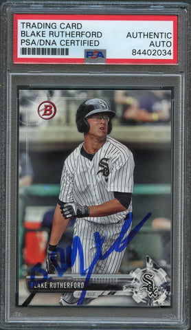 2017 Bowman Draft #BD-80 Blake Rutherford Signed Card PSA Slabbed Auto White Sox