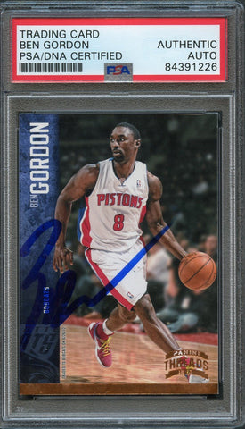 2012-13 Panini Threads #39 Ben Gordon Signed Card AUTO PSA Slabbed Pistons