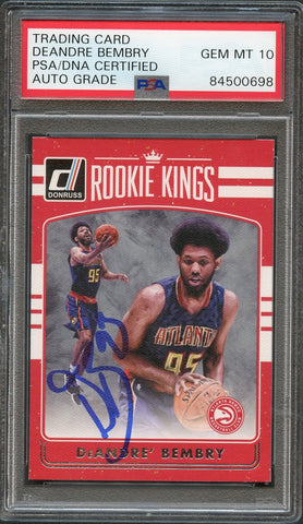 2016-17 Donruss Rookie Kings #18 DeAndre Bembry Signed Card AUTO 10 PSA Slabbed RC Hawks