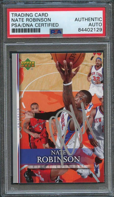 2007-08 Upper Deck First Edition #101 Nate Robinson Signed Rookie Card AUTO PSA Slabbed Knicks