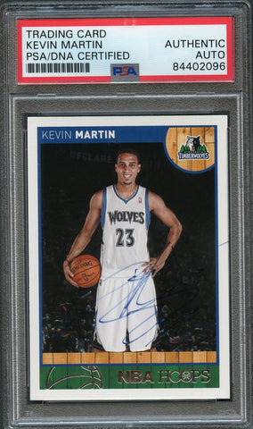 2013-14 NBA Hoops #208 Kevin Martin Signed Card AUTO PSA Slabbed Timberwolves