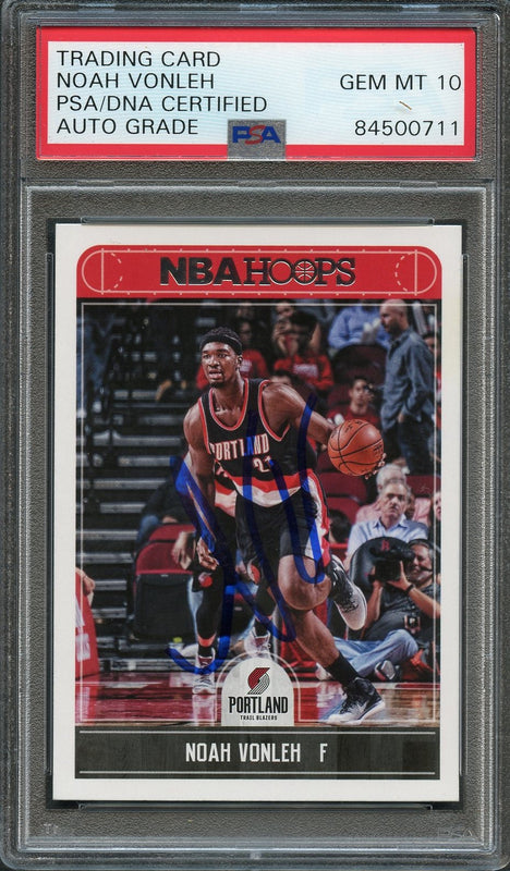 2017-18 NBA Hoops #235 Noah Vonleh Signed Card AUTO 10 PSA/DNA Slabbed Portland Trail Blazers