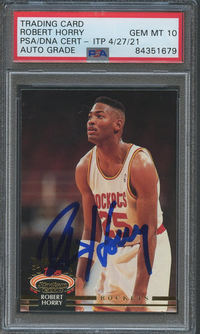 1992-93 Topps Stadium Club #223 ROBERT HORRY Signed Card AUTO 10 PSA Slabbed RC Rookie